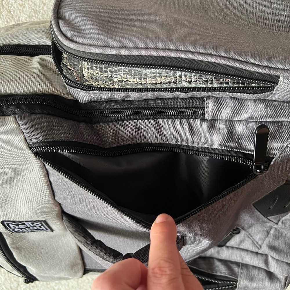 Hello Bello Backpack Diaper Bag Gray Multiple Compartments Travel - Picture 7 of 14